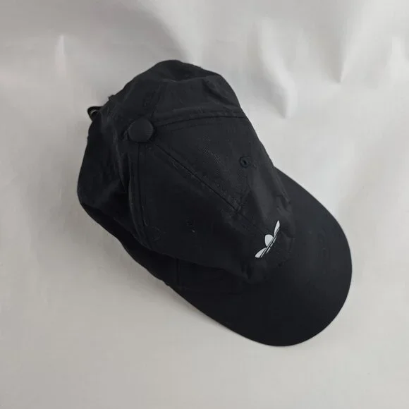 Adidas Hat Mens Relaxed Strap Back Black Reflective Running Lightweight Trefoil - Picture 3 of 9